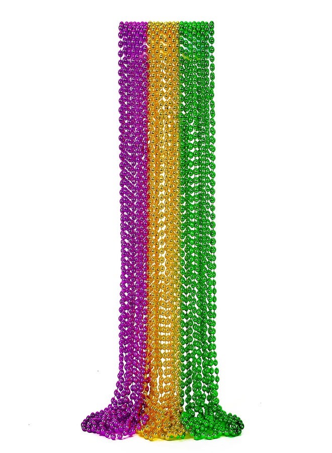 EOBOH 12PCS Mardi Gras Beads, Green Purple Gold Mardi Gras Metallic Costumes Necklaces Bulk, Mardi Gras Beads Necklace Costumes Accessory Sets for Parade Throws Party Decorations Favor Supplies - Image 1